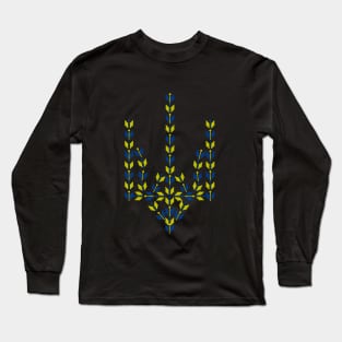 Ukrainian Coat of Arms in Vyshyvanka Pattern Long Sleeve T-Shirt